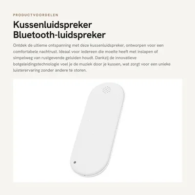 Productafbeelding van Kussenluidspreker - Bluetooth-luidspreker - Geluidsmachine voor ontspanning - Wit - Draadloos en timerfunctie - Geschikt voor slapen - Co...