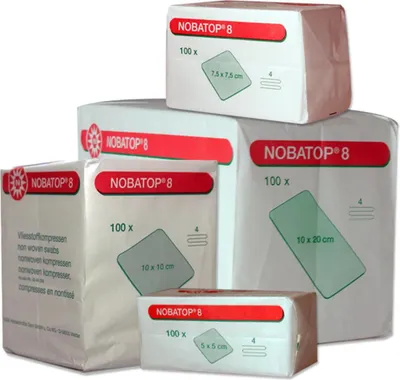Immagine prodotto di NOBA Nobatop 8 compresse non sterili in tessuto non tessuto a 4 strati 200 pezzi 5 x 5 cm