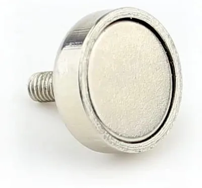 Produktbild von 20 Neodym Flachgreifer Topfmagnete Ø13x4,5 mm N35 mit Außengewinde M3x8mm - Haftkraft 6 kg / 60 N