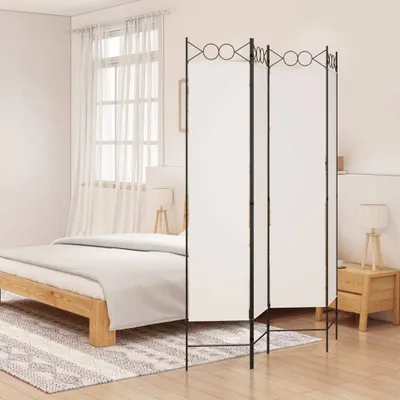Produktbild von Möbel 4-tlg. Paravent Weiß 160x200 cm Stoff - Paravents 350150