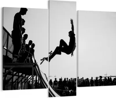 Produktbild von Bild auf Leinwand - Leinwandbild - Sport Skateboard - 95x80cm - Wand Bild - Wanddeko - Wandbilder - Leinwanddruck - Bilder - Kunstdruck - Wanddekoration - Leinwand bilder - Wandkunst - CB95x80-3655