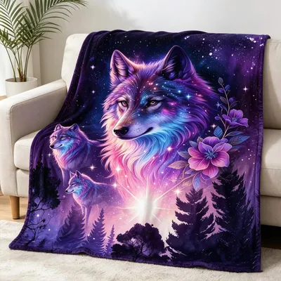 Obrázek produktu pro Solidchoice – Personalizovaná deka s motivem vlka, rozměry 130x150 cm