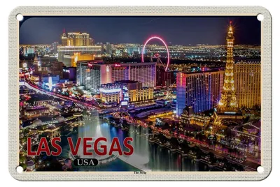 Produktbild von Blechschild Reise 18x12cm Las Vegas USA The Strip Casinos Hotel