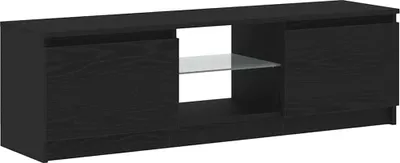 Produktbild von vidaXL TV-Schrank mit LED-Leuchten Schwarz Eichen-Optik 120x30x36 cm