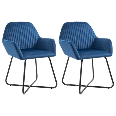 Produktbild von Esszimmerstühle 2 Stk. Blau Samt