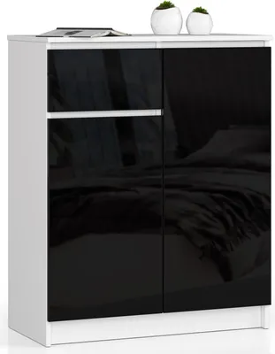 Obrázok produktu pre Komoda 80 cm s 1 zásuvkou a 2 dvierkami, príborník, skriňa, kredenc, výška 99 cm