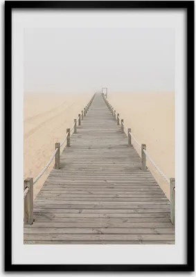Produktbild von Bild - Bilderrahmen - Foto - 70 cm x 100 cm - MDF - Rahmen - Wandkunst - Weg am Strand