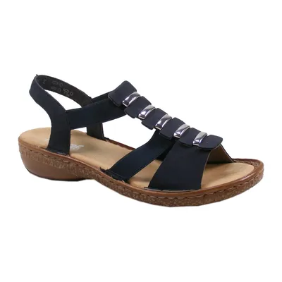 Produktbild von Rieker 62850 Damen Sandalen Sandaletten, Größe:38 EU, Farbe:Blau