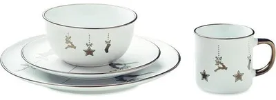 Produktbild von Weihnachtsgeschirr - Geschirrset Weihnachten - Porzellan - Geschirr für Weihnachten - Abendessen Set - Tischdekoration Weihnachten - Festliches Geschirr - Weihnachtstisch - Geschirrset weiß rot