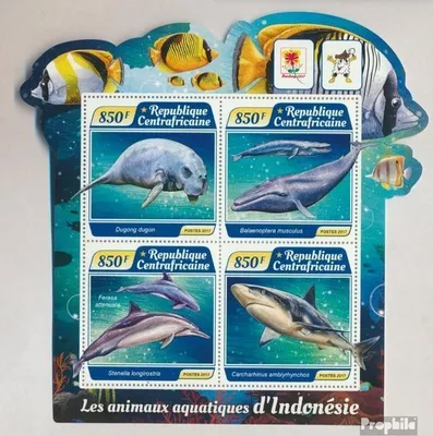 Produktbild von Briefmarken Zentralafrikanische Republik 2017 Mi 7230-7233 Kleinbogen (kompl. Ausgabe) postfrisch Wassertiere