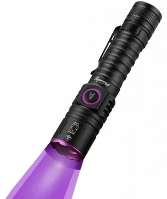 Produktbild von 5W, 395nm UV-Taschenlampe, Typ C, USB-wiederaufladbar, Zoomfunktion, schwarzes Licht