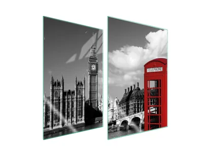 Image de Plaques de recouvrement pour cuisinière 2 pièces 35x52 Couverture de plaque vitrocéramique Planche à découper Londres Big Ben