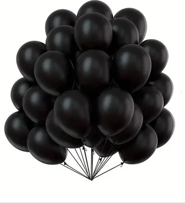 Image de 100pcs latex noir LARGE 30cm ballons d'anniversaire