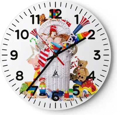 Produktbild von Wanduhr - Rund - Glasuhr - Spielzeug Kinder Spaß Freunde - 30x30cm - Schleichendes Uhrwerk - Lautlos - zum Aufhängen bereit - Dekoration Modern - Wanddekoration aus Glas - C4AR30x30-3197