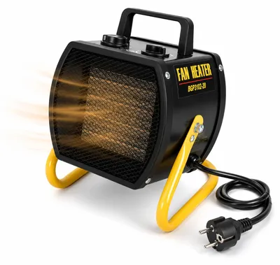 Zdjęcie produktu dla Grzejnik elektryczny Peviasot Bauheizer 3000W z termostatem, 3 tryby pracy, zabezpieczenie przed przegrzaniem, kolor żółty, Obraz wygenerowany przez AI