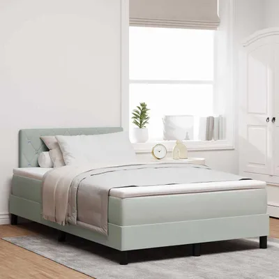 Immagine prodotto di Maison Exclusive - Letto boxspring con materasso grigio chiaro 120 x 200 cm in velluto