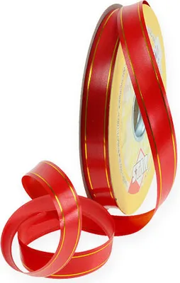 Produktbild von Geschenkband Rot Gold Weihnachten Dekoration 19mm 100m