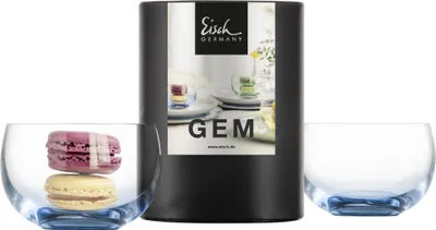 Produktbild von Eisch 2 Dessertschalen 310/10 blau in Geschenkröhre GEM 30031013/ 180126