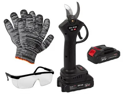 Image de Sécateur sans fil BLOW 53-320, 2 batteries 21 V, lunettes, gants