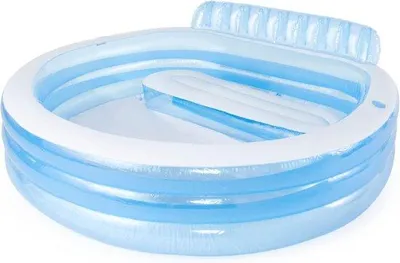 Produktbild von Bequemer Familienutzung - Rundes Schwimmzentrum für Kinder und Erwachsene - 90 Zoll x 86 Zoll - Blau