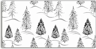 Produktbild von Coloray Spritzschutz aus Glas 140x70  Wandkunst Küchenrückwand Foto Bild Winter Aquarell Wald Bäume