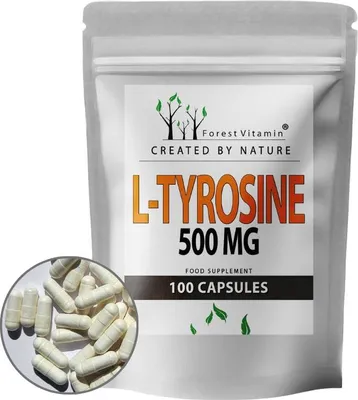 Produktbild von L-Tyrosin 500mg - 100 Kapseln - Aminosäure - hochdosiert - Forest Vitamin