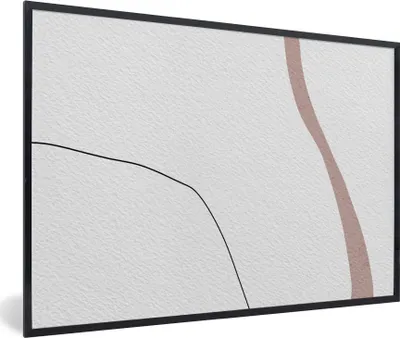 Produktbild von MuchoWow® Gerahmtes Poster Linie - Pastell - Gestaltung 60x40 cm - Poster mit Schwarzem Bilderrahmen Wandposter Rahmen Foto Bilder - Printing - Wanddeko Schlafzimmer