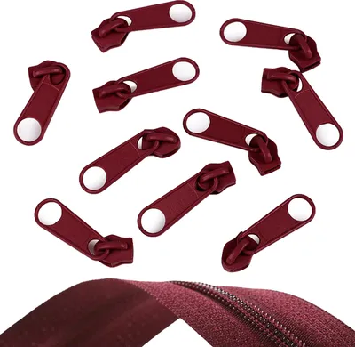 10 Reißverschluss Zipper für Endlosreißverschluss, 5mm, merlot