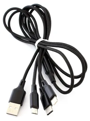 Obrázok produktu pre MaXlife OEM001520, Čierna, USB A, Micro USB + Lightning + USB C, 1 m, Samec, Samec