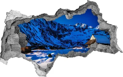 Produktbild von Selbstklebender Loch-3D-Aufkleber 95x73 cm Häuser in der Tatra