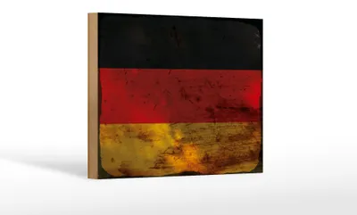 Produktbild von Holzschild Flagge Deutschland 18x12 cm Flag Germany Rost Dekoration