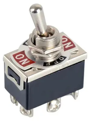 Produktbild von ЦК-Kippschalter mit 3 Positionen (ON-OFF-ON), 10 A, mit 6 Anschlüssen