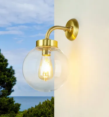 Obrázek produktu pro Venkovní lampa nástěnné světlo pravá mosaz IP43 stínítko E27 venkovní světlo zahradní domek