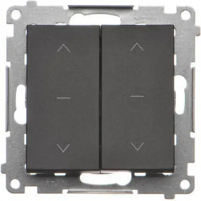 Produktbild von Doppelter Dreistellungs-Rollladenschalter 1-0-2 mattschwarz Simon 55 TZW2.01/149 Kontakt-Simon
