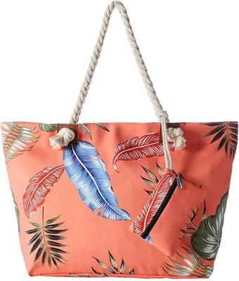 Immagine prodotto di Borsa da spiaggia Unyqoos® XXL con zip – spaziosa borsa da donna, 58x38x18 cm, realizzata con materiali resistenti e dotata di una comoda tracolla in corda