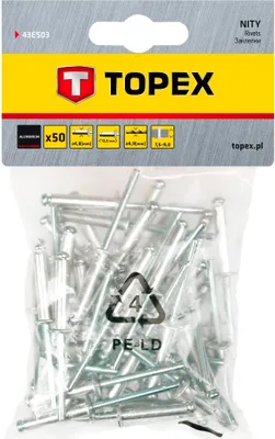 Immagine prodotto di Rivetti in alluminio TOPEX 4,8 x 12,5 mm, 50 pz.