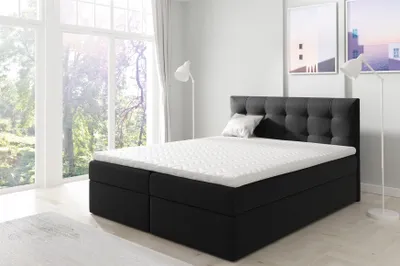 Produktbild von Boxspringbett Schlafzimmerbett OVIEDO XL 200x220cm Stoff Schwarz