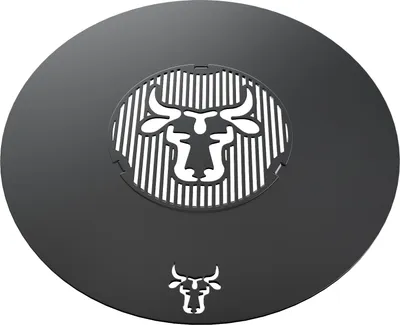 Produktbild von Grillring 55 cm + Grilleinsatz ø 20cm | Rund | Bullenmotiv | Stahl | Plancha, Größe:55er Grillring + Grilleinsatz