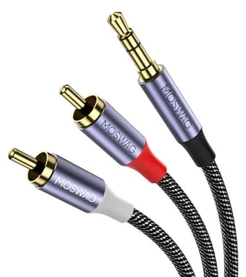 Produktbild von Cinch Kabel Cinch auf Klinke 3.3ft/1M, Audio Aux 3,5mm Klinke zu 2 Chinch RCA Y für MP3, Tablets, Stereoempfänger, Auto, Lautsprecher, HDTV usw