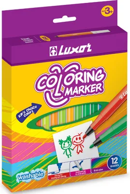 Zdjęcie produktu dla Pisak włóknisty Luxor "Coloring Marker" Pudełko 12 szt