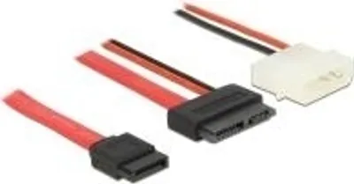 Zdjęcie produktu dla DeLOCK 84790, 0,5 m, SATA I, SATA 13-pin, SATA 7-pin + Molex (4-pin), Męska/Męska, Czarny, Czerwony