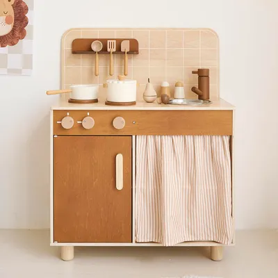 Produktbild von Spielküche aus Holz «Noyer» – Inkl. 12-teiligem Zubehör