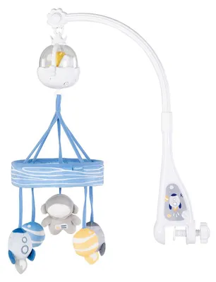 Obrázek produktu pro Mobilní hudební přehrávač Chipolino, kruhový, s projekcí, motiv medvídek, časovač, Bluetooth, dálkové ovládání, modrá barva