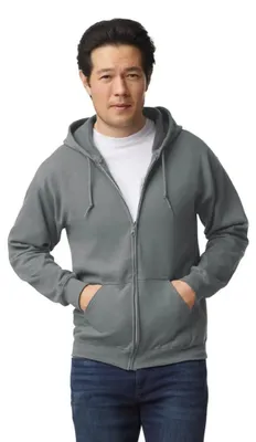 Produktbild von Gildan - Hoodie mit durchgehendem Reißverschluss für Herren/Damen Uni FK3166 (XXL) (Graphit-Heidekraut)