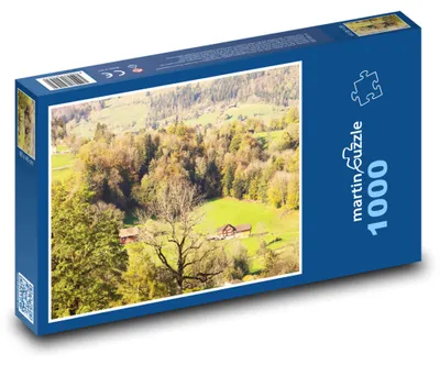 Zdjęcie produktu dla Puzzle 1000 Malowniczy dom w górach - martinpuzzle