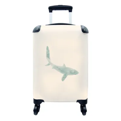 Produktbild von MuchoWow® Koffer Handgepäck Trolley Rollkoffer Kleine Reisekoffer mit 4 Rollen - Fische - Tiere - Aquarell - Pastell - Cabin Size < 55x40x23 cm & 55x40x20 cm - Fotokoffer - Kabinenkoffer - Boardgepäck - Reise-Box - Reisekoffer - Reisegepäck - Koffer mit Bild - Trolley für Kinder