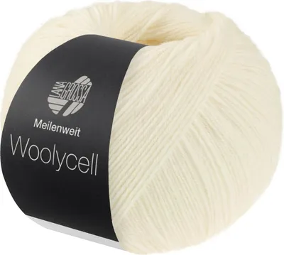 Produktbild von Lana Grossa Meilenweit 100 g WOOLYCELL 4-fach Sockengarn ohne Polyamidanteil 400 m Farbe 001 - Weiß