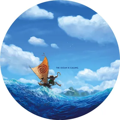 Image de Disney papier peint rond autocollant Vaiana bleu - 610388 - Ø 128 cm