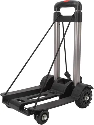 Zdjęcie produktu dla Składany wózek transportowy - Aluminiowa platforma ładunkowa - Do ciężkich transportów - Regulowany uchwyt - Udźwig 50 kg