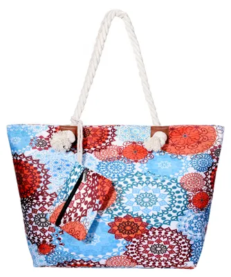 Produktbild von XXL-Strandtas mit Riesenaufnahmemöglichkeit, praktische Strandtas-Shoulder-Tasche für Damen - Retro-Chic